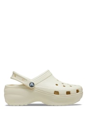 Crocs Light Cream Classic Platform Clogs - Image 1 of 9