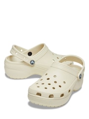 Crocs Light Cream Classic Platform Clogs - Image 3 of 9