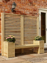 Rowlinson Natural Garden Creations Seat Set Planter - Image 1 of 4