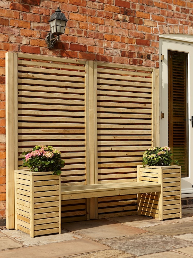 Rowlinson Natural Garden Creations Seat Set Planter - Image 1 of 4