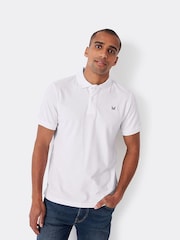 Crew Clothing White 100% Cotton Classic Pique Polo Shirt - Image 1 of 4