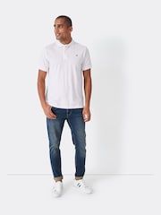 Crew Clothing White 100% Cotton Classic Pique Polo Shirt - Image 2 of 4