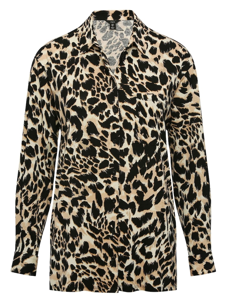 M&Co Natural Leopard Print Shirt - Image 2 of 2
