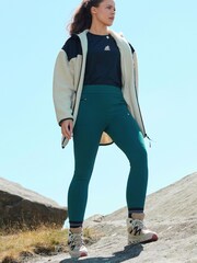 Bleu de sarcelle - Legging en maille point de Rome avec doublure en polaire - Image 3 of 6