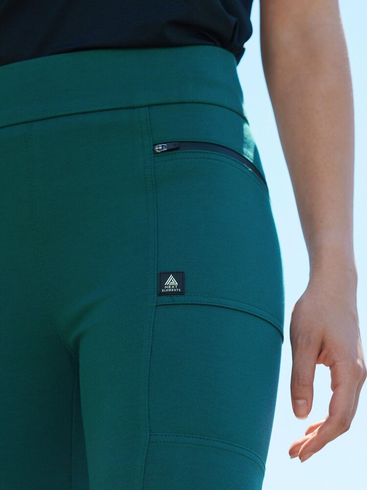 Bleu de sarcelle - Legging en maille point de Rome avec doublure en polaire - Image 4 of 6