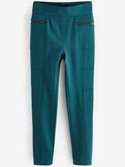Bleu de sarcelle - Legging en maille point de Rome avec doublure en polaire - Image 5 of 6