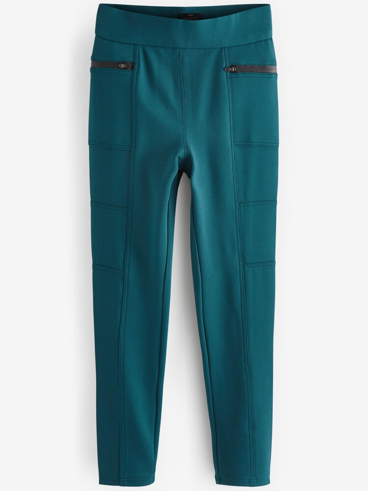 Bleu de sarcelle - Legging en maille point de Rome avec doublure en polaire - Image 5 of 6