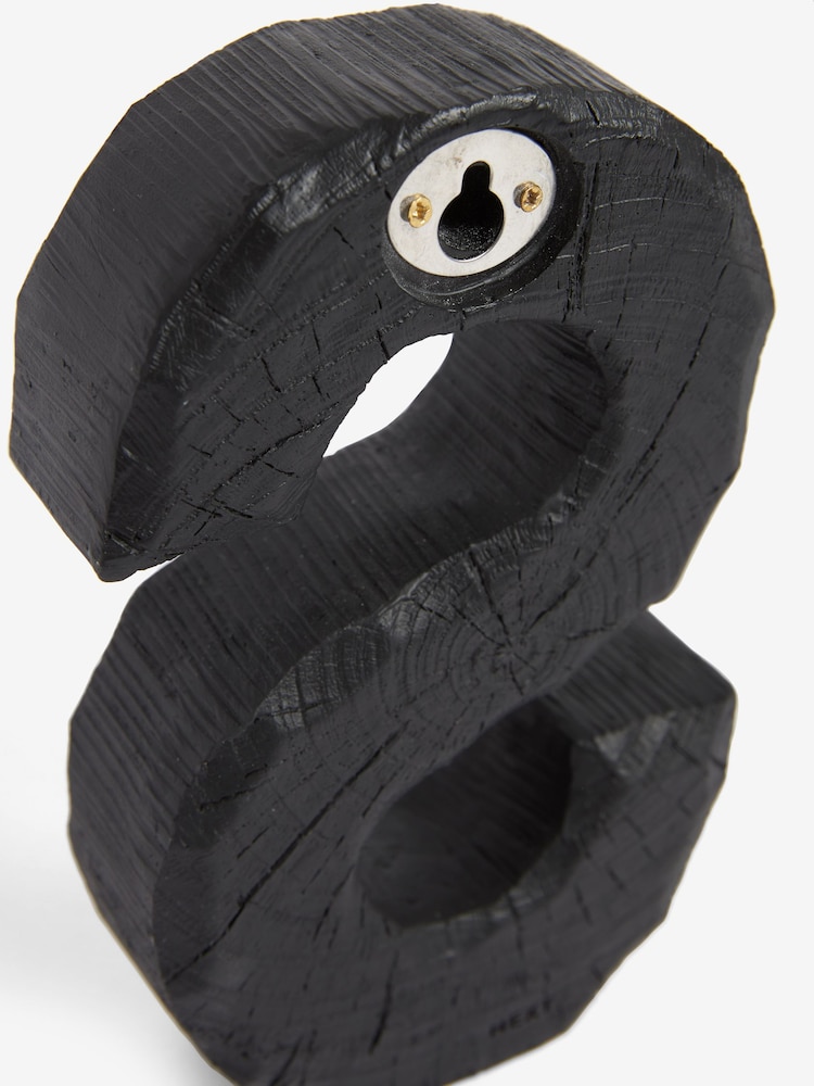 Small Black Bronx Wood Effect Alphabet Ornament - Image 4 of 5