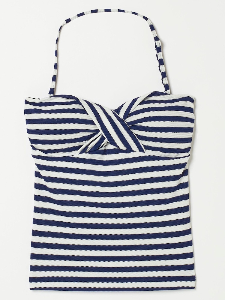 FatFace Blue Breton Twist Tankini Top - Image 4 of 4