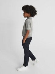Reiss Sage Green Code Junior Short Sleeve Half Zip Jumper - Image 3 of 5