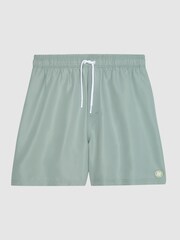 Reiss Mint Wave Plain Drawstring Swim Shorts - Image 2 of 6