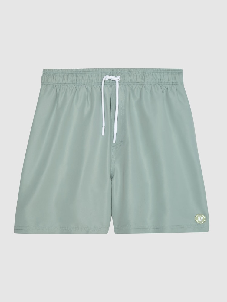 Reiss Mint Wave Plain Drawstring Swim Shorts - Image 2 of 6