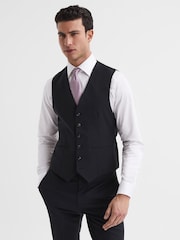 Reiss Black Hope Modern Fit Travel Waistcoat - Image 1 of 5