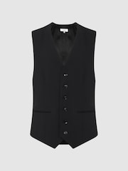 Reiss Black Hope Modern Fit Travel Waistcoat - Image 2 of 5