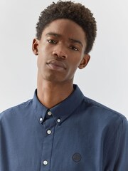 Pretty Green Navy Blue Micro Houndstooth Shirt - Image 3 of 7