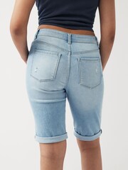 Bleach Hourglass Denim Knee Length Shorts - Image 3 of 8