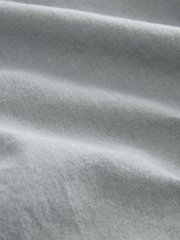 Grey Linen Blend Short Sleeve Shirt with Cuban Collar - Image 9 of 9