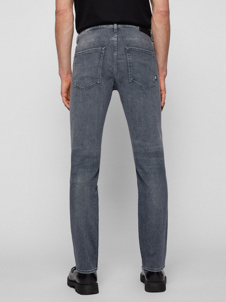 BOSS Light Grey Delaware Slim Fit Jeans - Image 2 of 5 BOSS Light Grey Delaware Slim Fit Jeans - Image 2 of 5