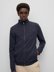 سويت شيرت بارز الملمس قطن 100% بسحّاب كامل أمامي من BOSS - صورة 1 من 1