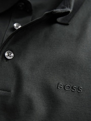 BOSS Black Pado Tonal Branded Long Sleeve 100% Cotton Polo Shirt - Image 7 of 8