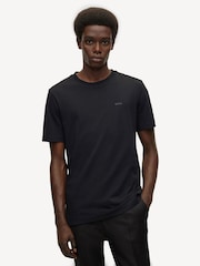 BOSS Black Regular Fit 100% Cotton Tonal Rubber Logo T-Shirt - Image 1 of 5