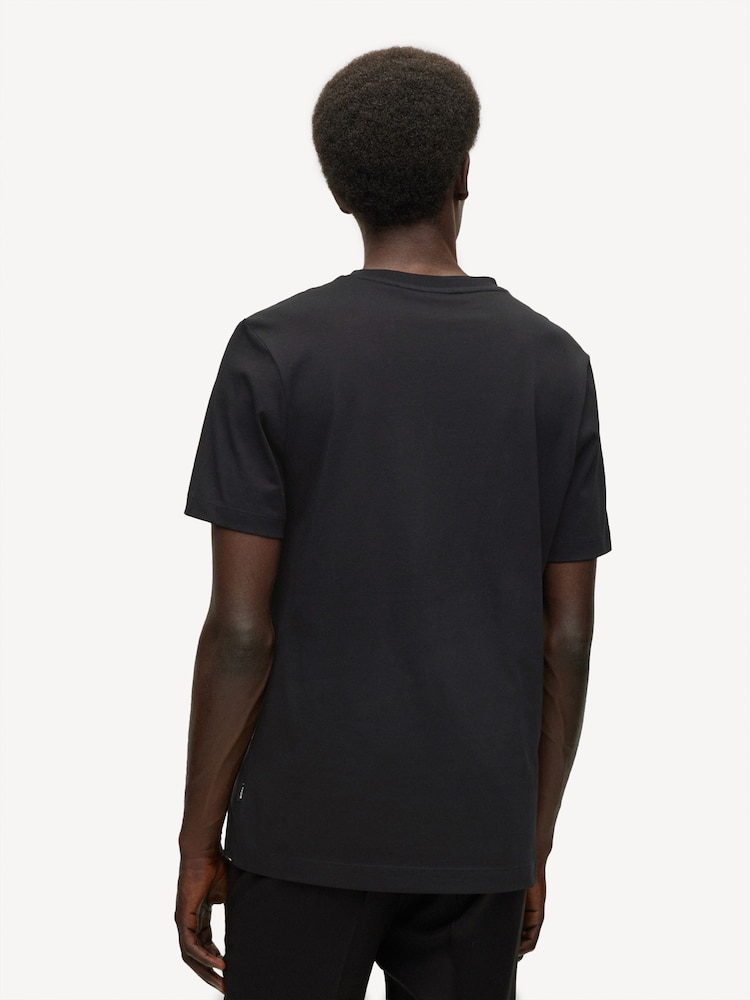 BOSS Black Regular Fit 100% Cotton Tonal Rubber Logo T-Shirt - Image 2 of 5