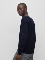 BOSS Blue Virgin Wool Knitted Jumper - Image 2 of 5