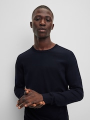 BOSS Blue Virgin Wool Knitted Jumper - Image 4 of 5