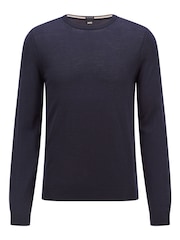 BOSS Blue Virgin Wool Knitted Jumper - Image 5 of 5