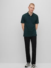 أخضر داكن - BOSS Pallas Pima Cotton Polo Shirt - صورة 2 من 5