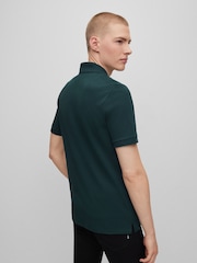 أخضر داكن - BOSS Pallas Pima Cotton Polo Shirt - صورة 3 من 5