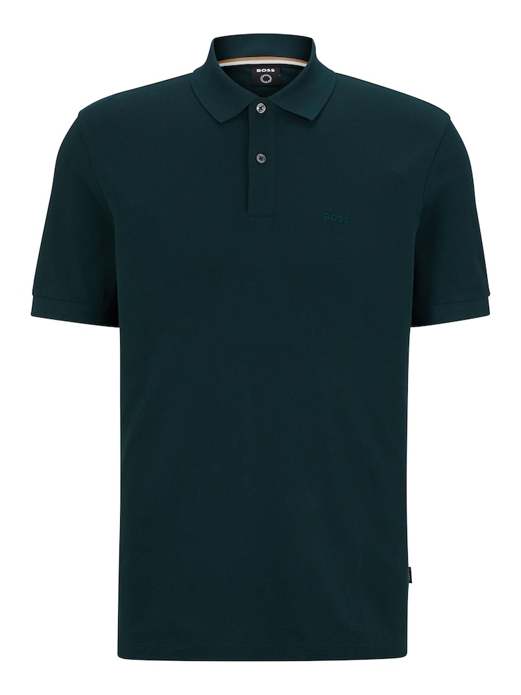أخضر داكن - BOSS Pallas Pima Cotton Polo Shirt - صورة 5 من 5