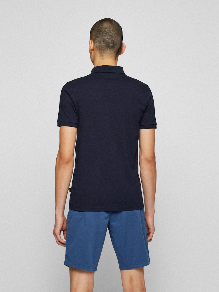 BOSS Navy Blue Slim Fit Box Logo Polo Shirt - Image 2 of 5