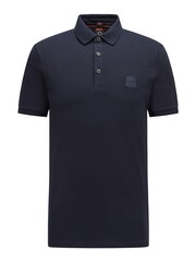 BOSS Navy Blue Slim Fit Box Logo Polo Shirt - Image 5 of 5