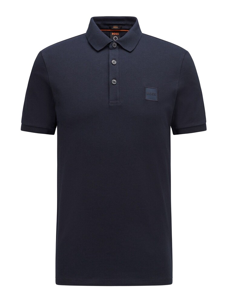 BOSS Navy Blue Slim Fit Box Logo Polo Shirt - Image 5 of 5
