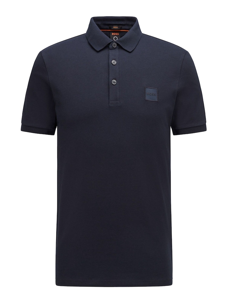 BOSS Navy Blue Slim Fit Box Logo Polo Shirt - Image 5 of 5 BOSS Navy Blue Slim Fit Box Logo Polo Shirt - Image 5 of 5