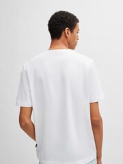 Alb - BOSS Relaxed Fit TChup Mulați/Elastici Cotton Tricou - Imaginea 2 din 8