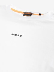 Alb - BOSS Relaxed Fit TChup Mulați/Elastici Cotton Tricou - Imaginea 6 din 8