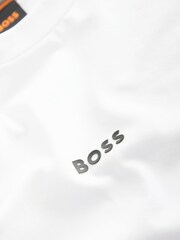 Alb - BOSS Relaxed Fit TChup Mulați/Elastici Cotton Tricou - Imaginea 7 din 8