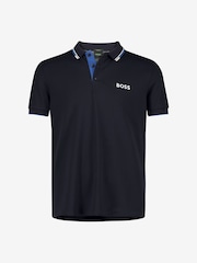 BOSS Dark Blue/Blue Detailing Paddy Pro Golf Tipped Polo Shirt - Image 5 of 5