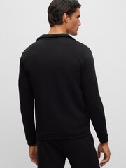BOSS Black Skaz Curved Zip Through 100% Cotton Sweatshirt - Image 2 of 5
