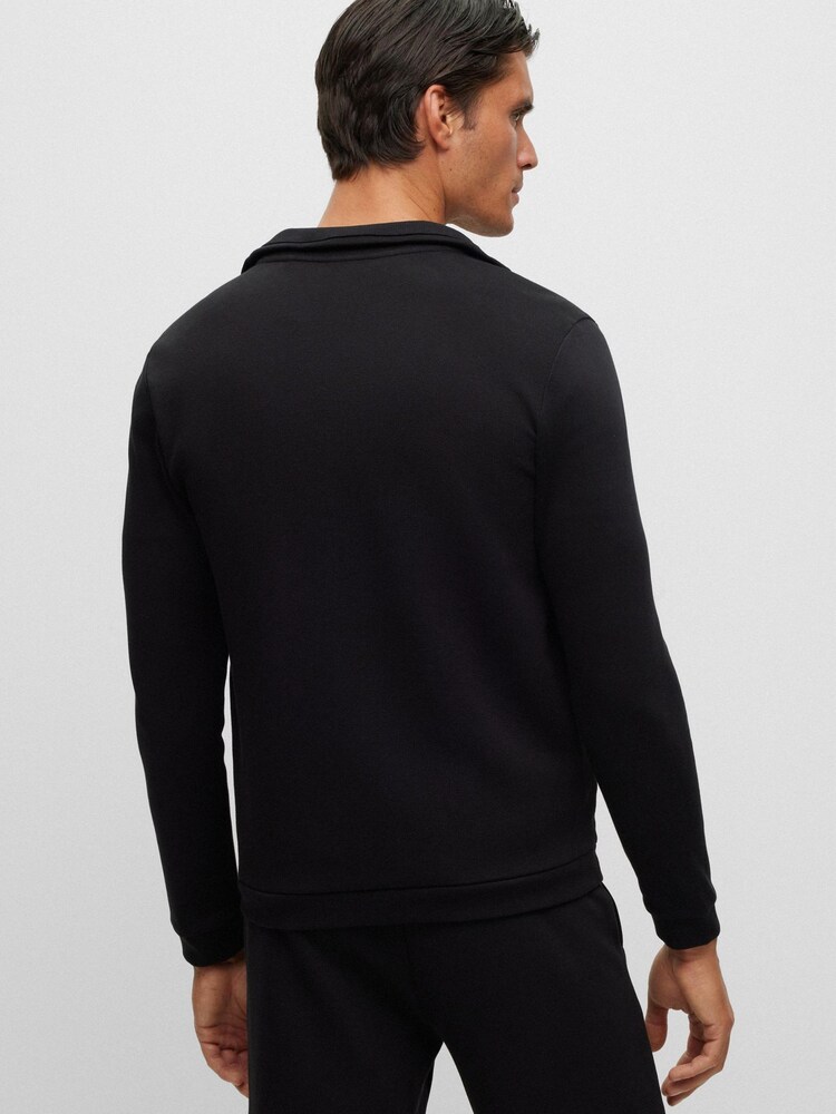 BOSS Black Skaz Curved Zip Through 100% Cotton Sweatshirt - Image 2 of 5