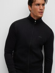 BOSS Black Skaz Curved Zip Through 100% Cotton Sweatshirt - Image 4 of 5