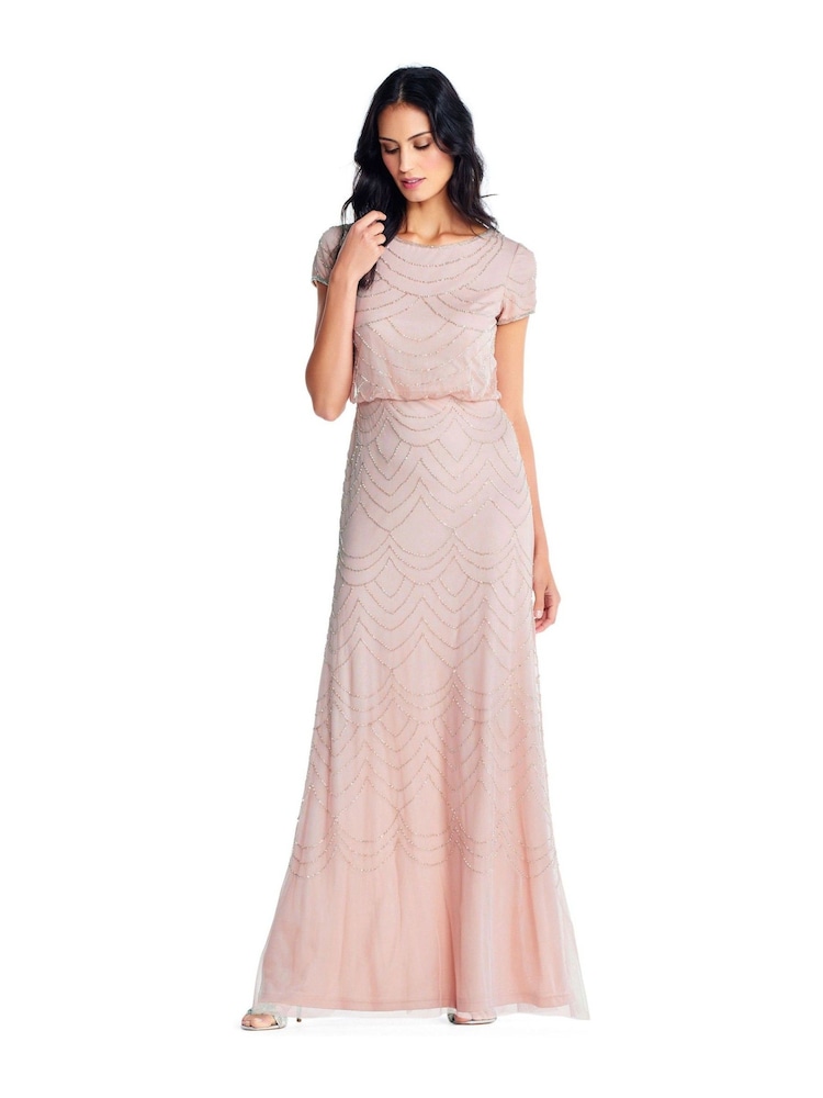 Adrianna Papell Blouson Beaded Dress - Image 1 of 2 Adrianna Papell Blouson Beaded Dress - Image 1 of 2