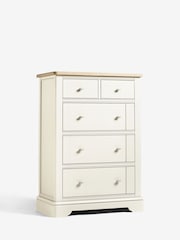 Chalk White Hampton Painted Oak Collection 5 Drawer Tall Chest of Drawers - Image 2 of 8