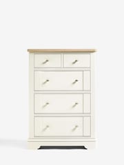 Chalk White Hampton Painted Oak Collection 5 Drawer Tall Chest of Drawers - Image 5 of 8