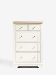 Chalk White Hampton Painted Oak Collection 5 Drawer Tall Chest of Drawers - Image 6 of 8