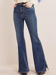 Boden Blue High Rise Split Flare Jeans - Image 1 of 6