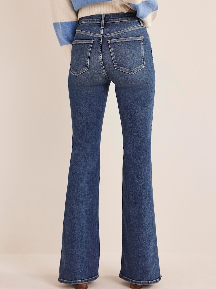 Boden Blue High Rise Split Flare Jeans - Image 2 of 6