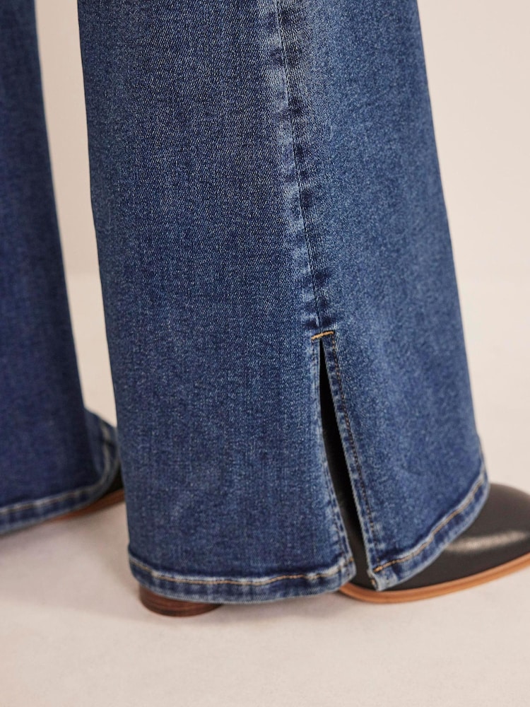 Boden Blue High Rise Split Flare Jeans - Image 5 of 6